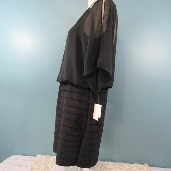 Xscape Sequined Black Dress - Picture 3 of 7